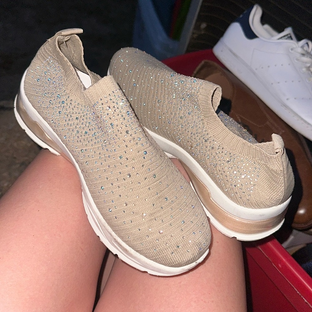 Sparkly sneakers slip on